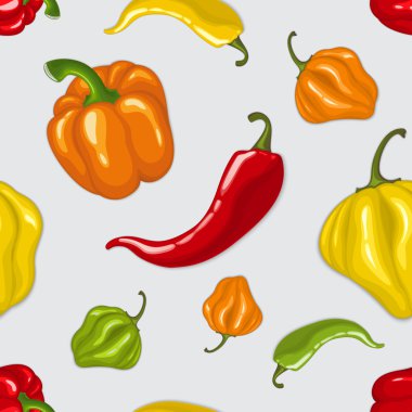 Sorunsuz vektör desen chili biber ile