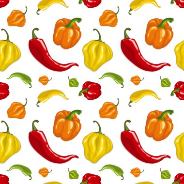Seamless vector pattern with chili peppers clipart