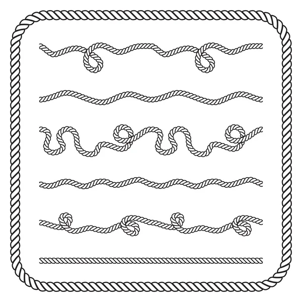 Nautical rope knotes — Stock Vector