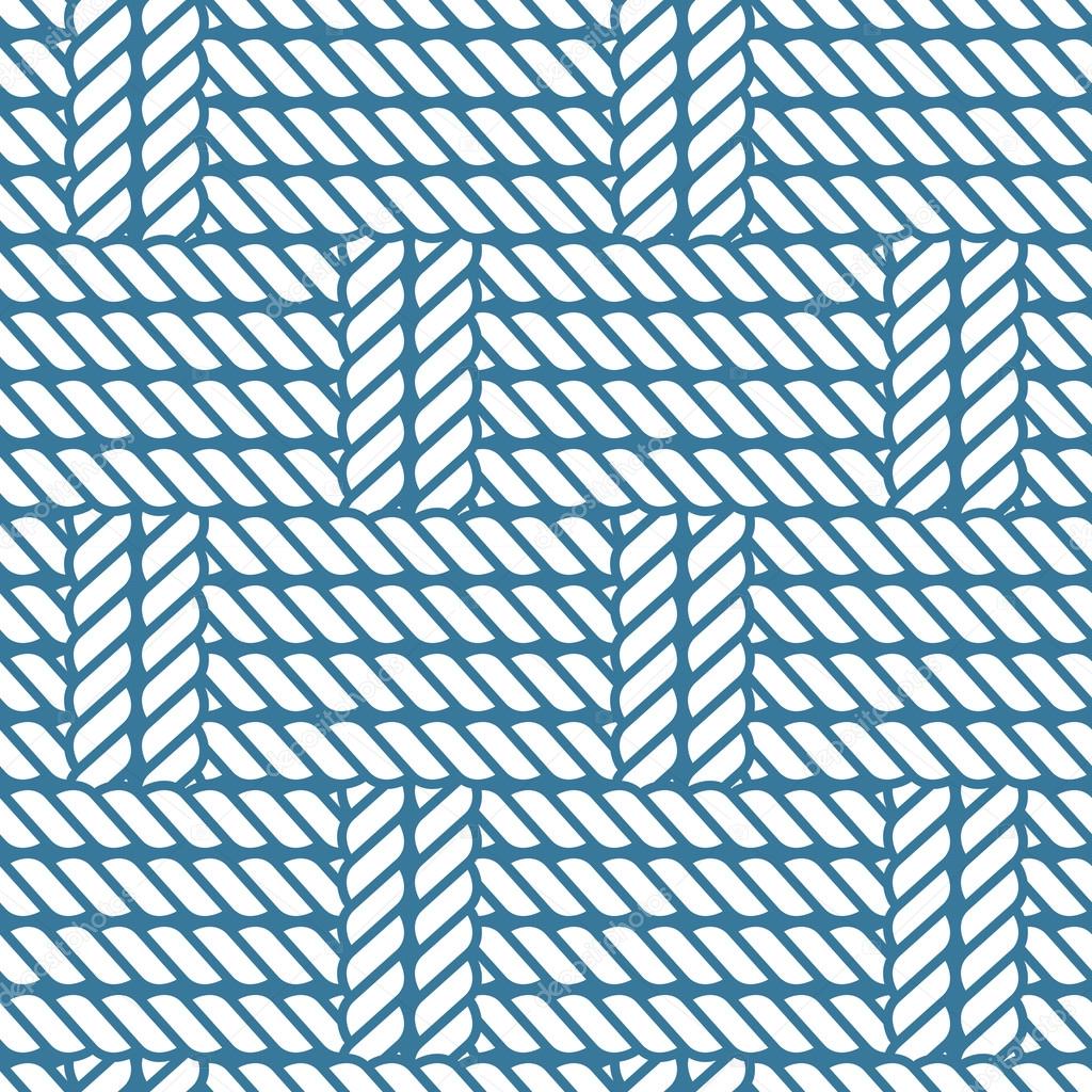 Seamless nautical rope knot pattern, lattice