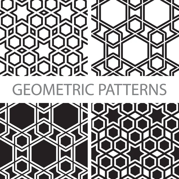 Seamless geometric tiling patterns — Stock Vector