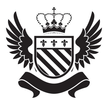 Kat - taç, alev almış zambak, adlı iki kanat ile kalkan