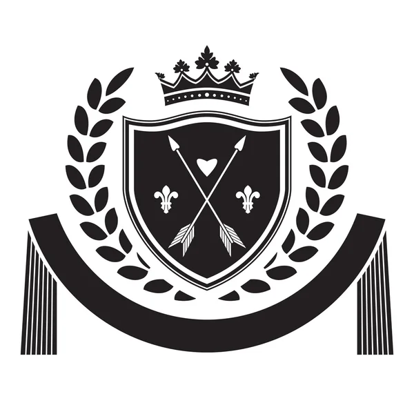 Escudo de armas - escudo con corona, flechas, corona de laurel en el s — Archivo Imágenes Vectoriales