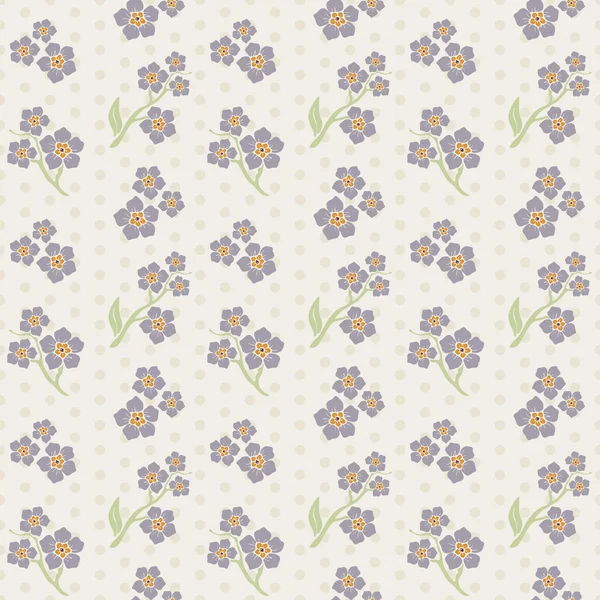 Modèle de carrelage sans couture vectoriel fleurs romantiques — Image vectorielle