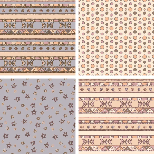 Seamless boho patterns — Stock Vector