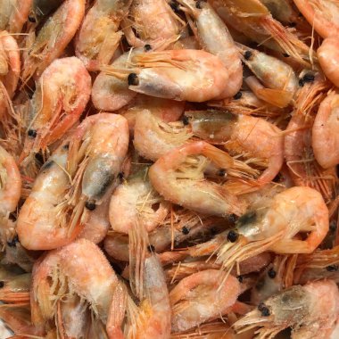 Karides. Balık pazarı. Bergen. Norveç. arkaplan