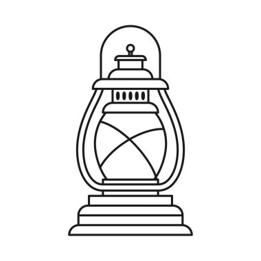 Çizgi sanatı siyah ve beyaz yağ feneri