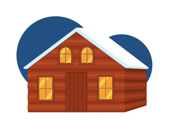 Cartoon cabine en bois coloré — Image vectorielle