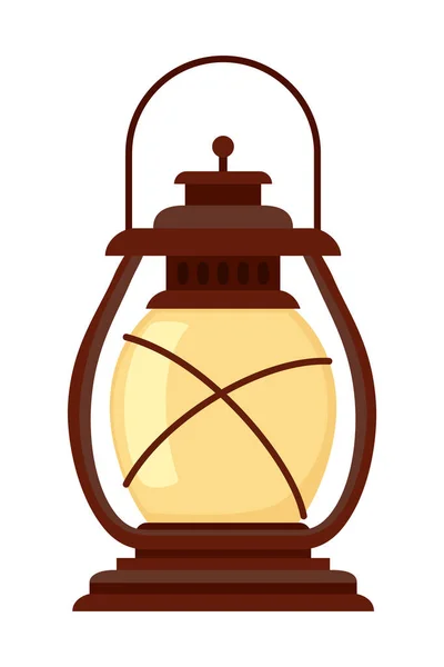 Colorful cartoon old oil lantern — Stock Vector