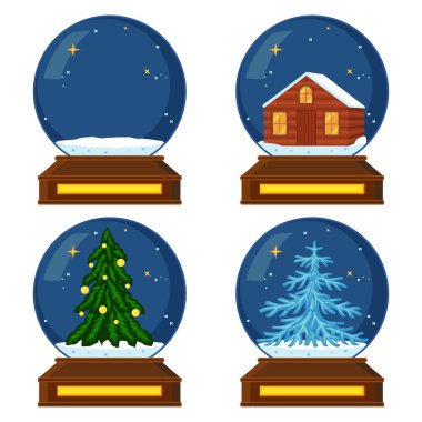 Renkli karikatür, noel, cam, mücevher, oyuncak takımı.