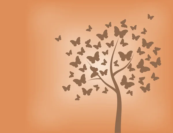Árbol hecho de mariposas — Vector de stock