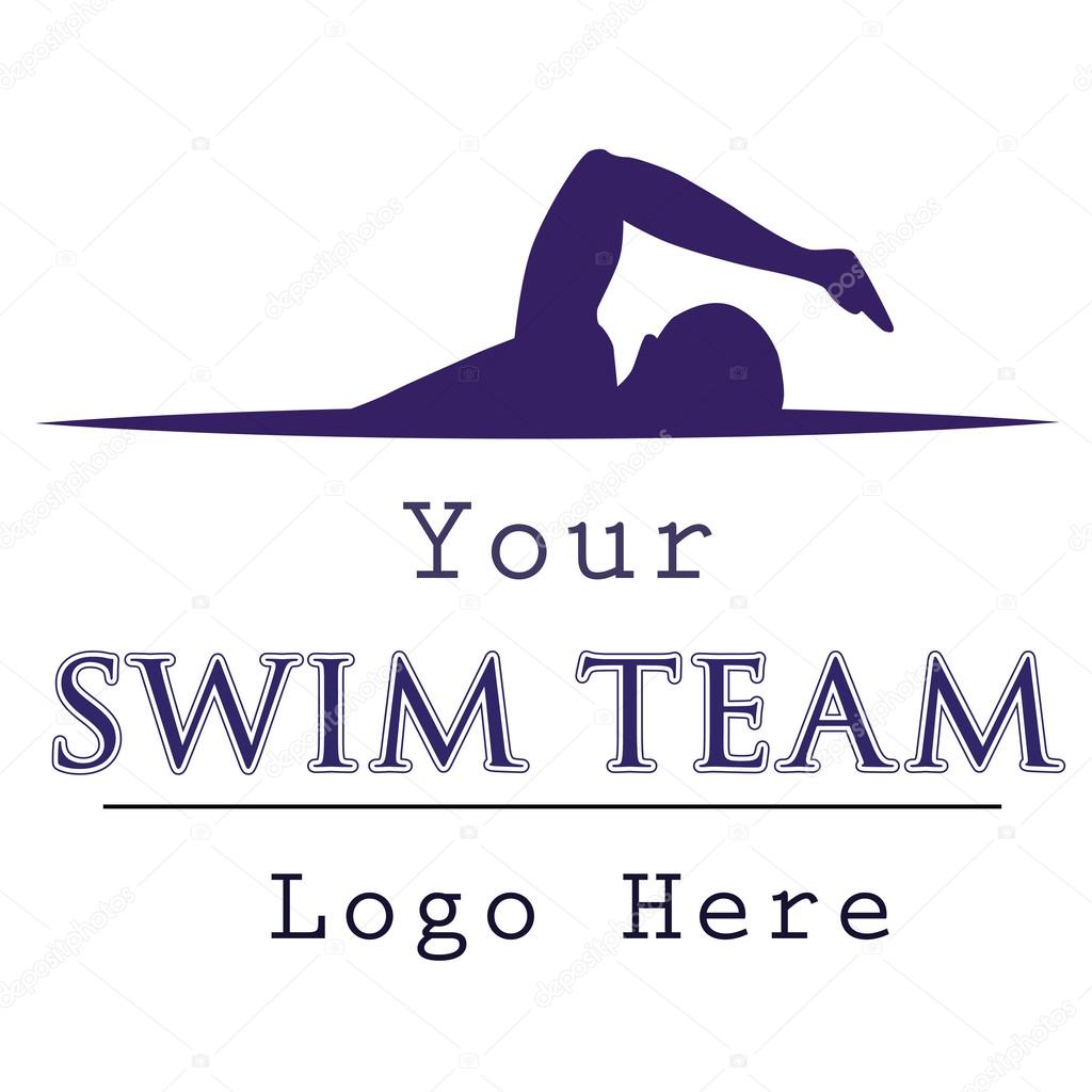 Swim team logo template with swimmer doing freestyle stroke