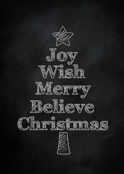 A black chalkboard with Christmas writing on it — Stock Photo, Image