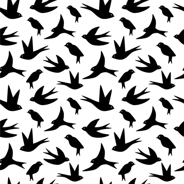 Seamless pattern made of swallow birds — Stock Vector