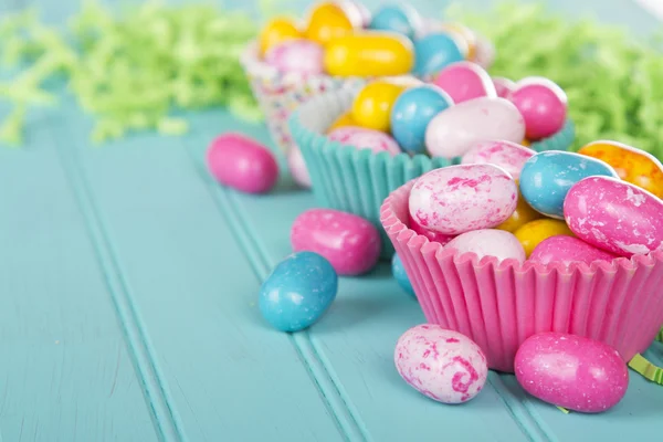 Easter Candy in cup cake wrappers — Stock Photo, Image