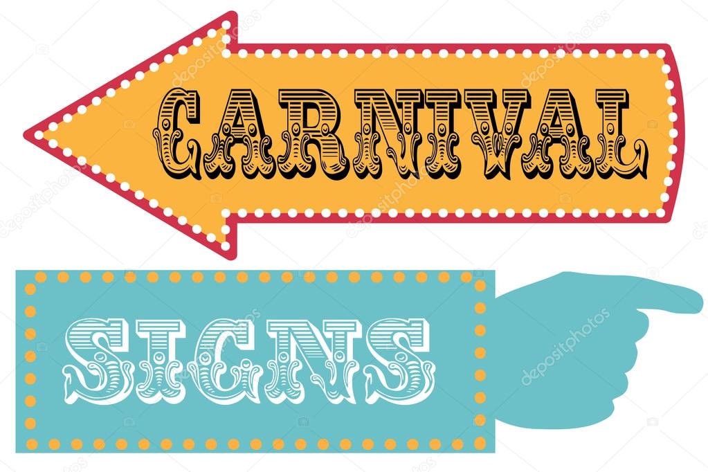 Carnival sign template direction signs
