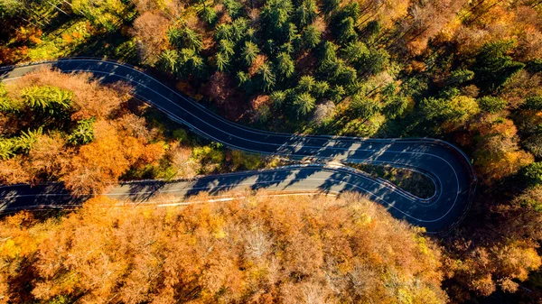 Carreteras Montaña Detalles Con Paisaje Colorido Con Tráfico Ligero Árboles — Foto de Stock