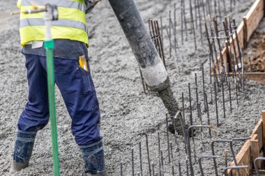 Beton dökme, pompa tüp yönetmenlik inşaat işçisi