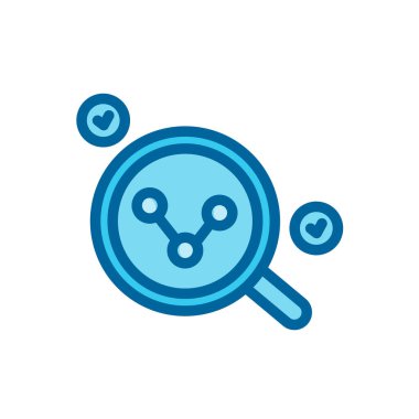 arama analitik simgesi, büyüteç cam ikon vektör çizimi beyaz arkaplanda izole