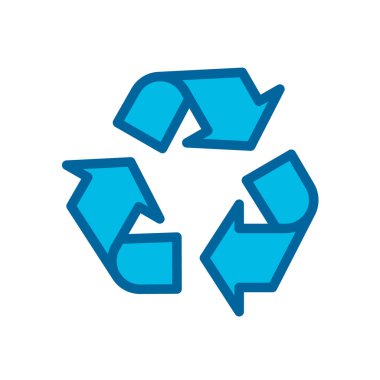 Beyaz arkaplanda izole edilmiş simge vektör illüstrasyonunu geri dönüştür