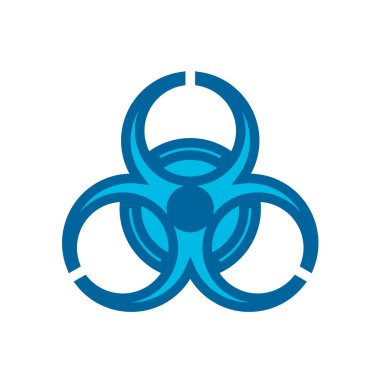 Tehlike, biyolojik tehlike simgesi vektör çizimi beyaz arkaplanda izole edildi