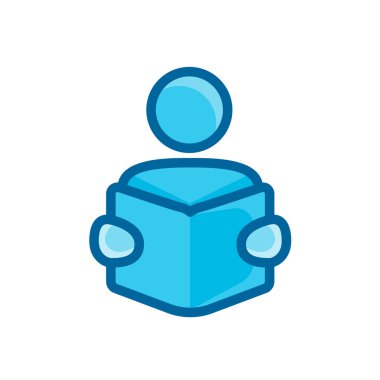 İnsanlar bir gazete okuyor, beyaz arkaplanda izole edilmiş kitap ikonu vektör illüstrasyonunu okuyor