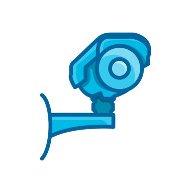 CCTV kamera simgesi vektör illüstrasyonu beyaz arkaplanda izole edildi