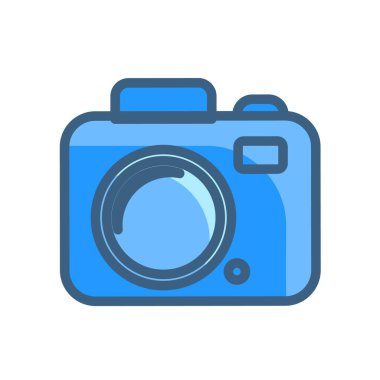 Kamera simgesi vektör illüstrasyonu beyaz arkaplanda izole edildi