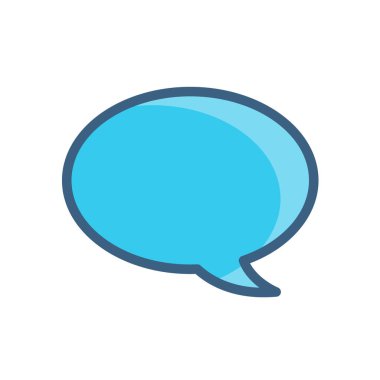 Sohbet, balon simgesi vektör çizimi beyaz arkaplanda izole edildi