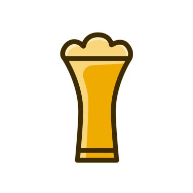 Beyaz arkaplanda izole edilmiş bira ikonu vektör illüstrasyonu
