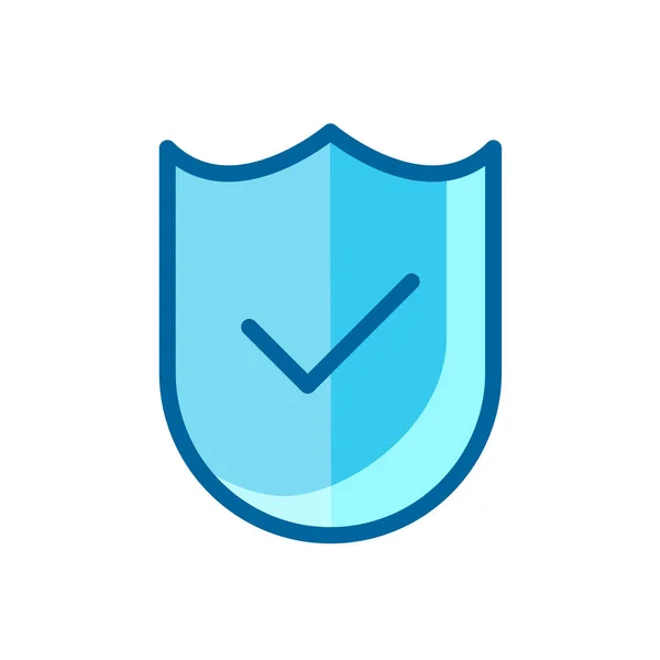 Shield Security Check Mark Icon Vector Illustration Isolated White Background — Stock Vector