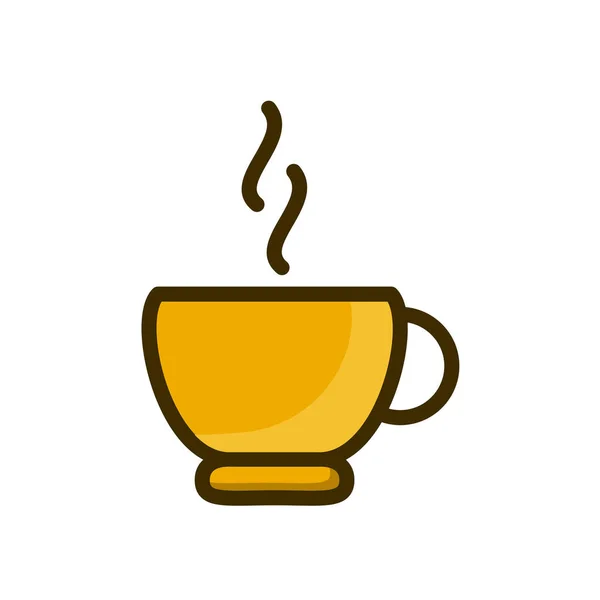 Kahve Fincanı Cam Kahve Buhar Buhar Ikonu Vektör Çizimi Beyaz — Stok Vektör