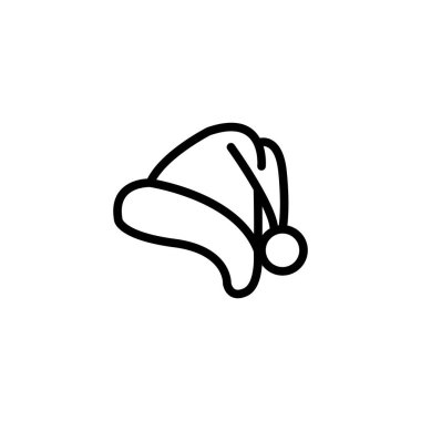 Noel Baba şapkası çizgisi ikon vektör illüstrasyonu