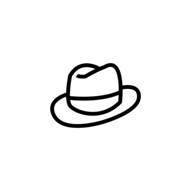 Kovboy başlığı çizgi ikonu vektör çizimi
