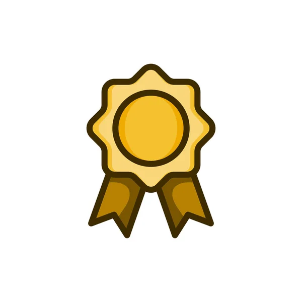 Médaille Badge Icône Colorée Vecteur Illustration — Image vectorielle