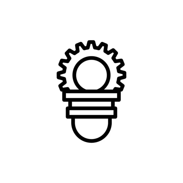Getriebe Glühbirne Idee Linie Symbol Vektor Illustration — Stockvektor