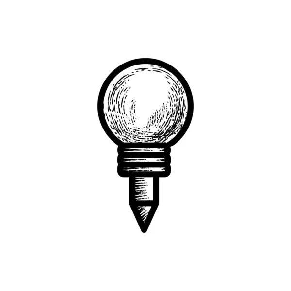 Potlood Directeur Ontwerper Lamp Idee Met Hand Getekend Pictogram Vector — Stockvector