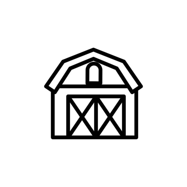 barn, farm, granary line icon vector illustration