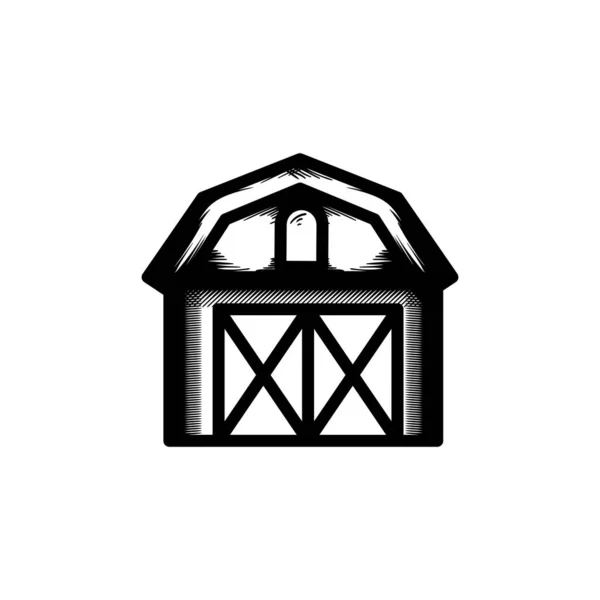 Амбар Ферма Рисунок Иконок Вручную — стоковый вектор