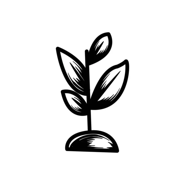種の木の成長手描きのアイコンベクトルイラスト — ストックベクタ