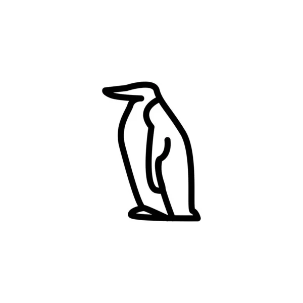 Pinguïn Dier Lijn Pictogram Vector Illustratie — Stockvector