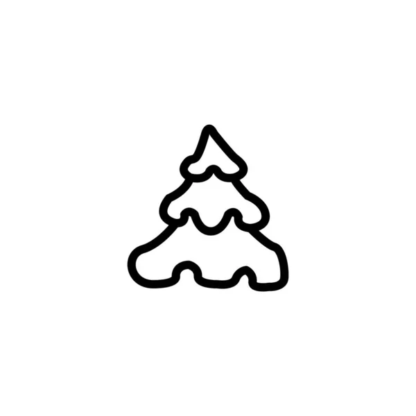 ヒノキクリスマスツリーのアイコンベクトルイラスト — ストックベクタ