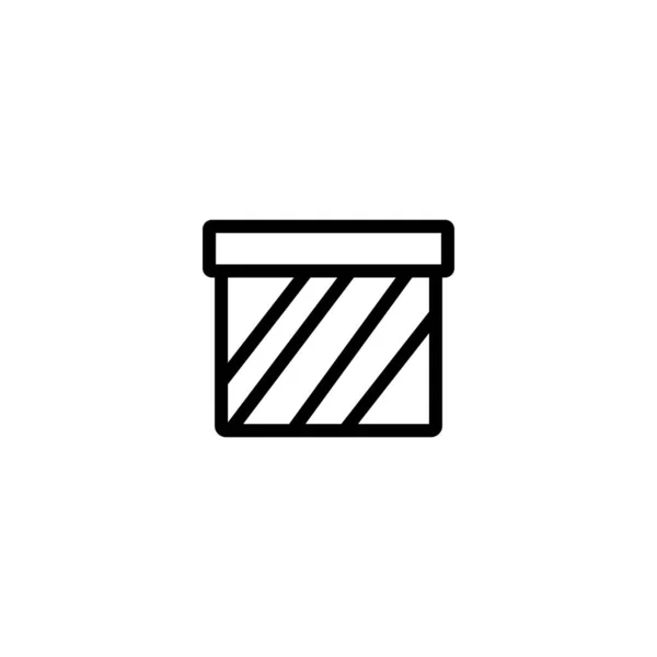 Подарункова Коробка Лінія Значок Векторна Ілюстрація — стоковий вектор