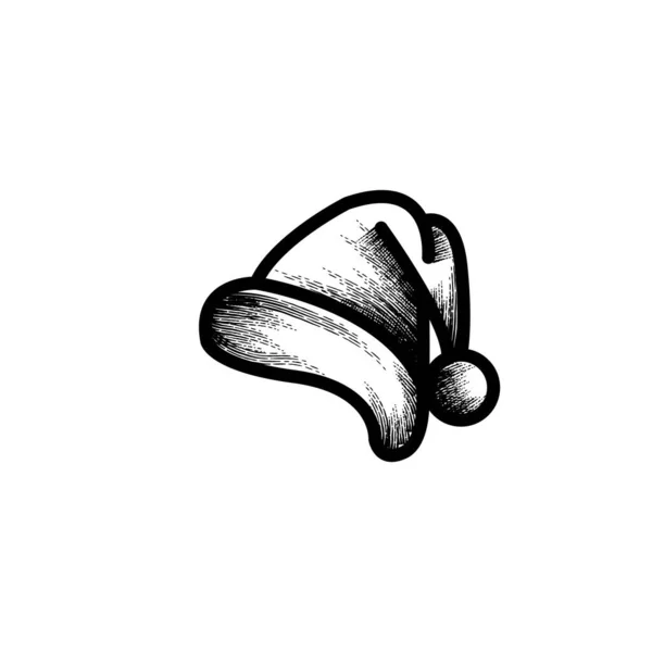 サンタ ハット手描きアイコンベクトルイラスト — ストックベクタ