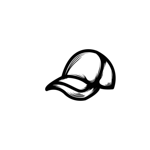 Mütze Lässig Hand Gezeichnet Symbol Vektor Illustration — Stockvektor