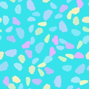 Bulut deseni, çocuklar, pastel arkaplanda