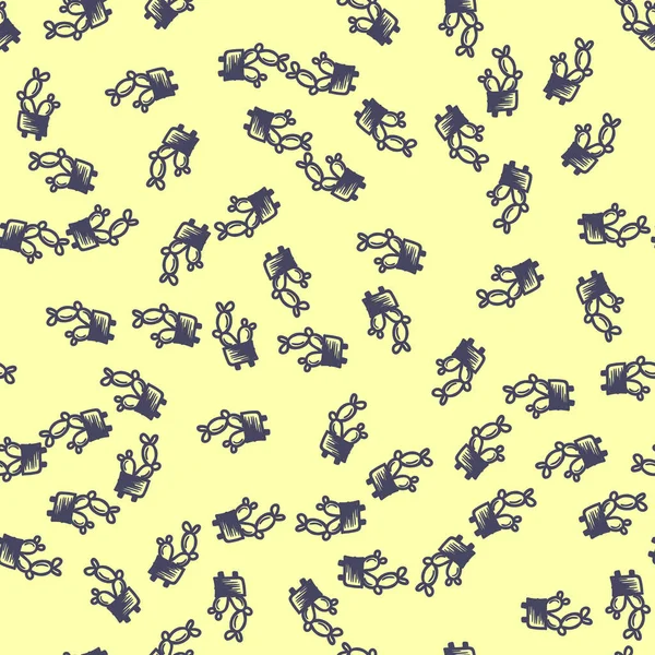 Ручний Намальований Каракулі Кактус Безшовний Пастельному Фоні — стоковий вектор