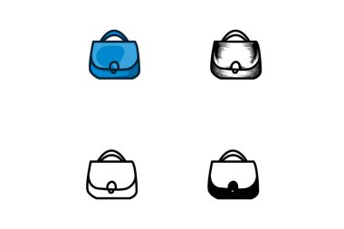 Bag simgesini beyaz arkaplan, vektör illüstrasyonunda izole et