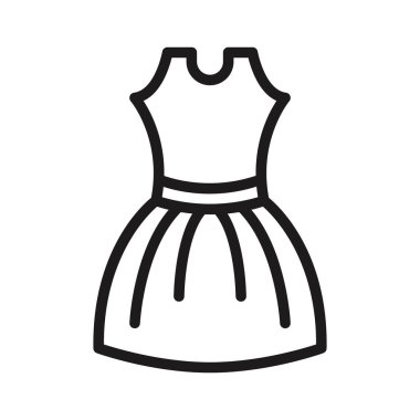 Beyaz üzerine izole edilmiş dantel simge vektör illüstrasyonlu elbise