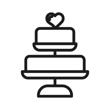 Beyaz üzerine izole edilmiş mum sevgililer günü ikonu vektör illüstrasyonlu bir pasta tasviri